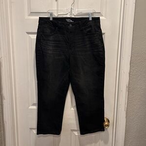 Time And True Womens High Rise Cropped Black‎ Jeans Size 16 25" Inseam